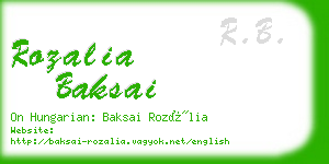 rozalia baksai business card